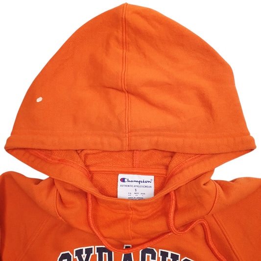 Womens Orange Champion Syracuse Spellout Hoodie Jumper