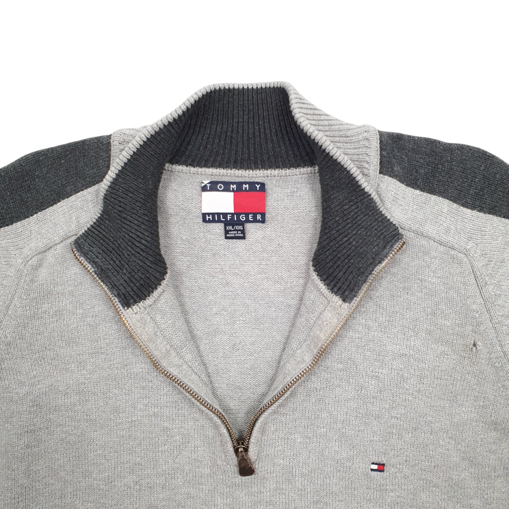 Mens Grey Tommy Hilfiger  Quarter Zip Jumper