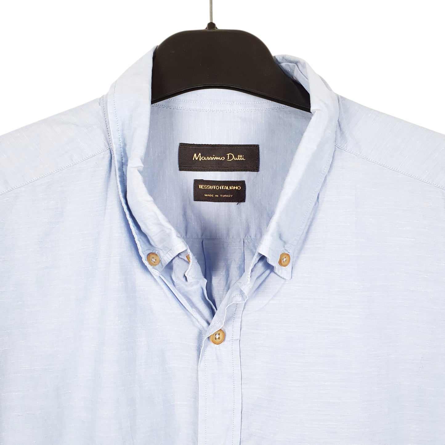 Mens Blue Massimo Dutti  Long Sleeve Shirt