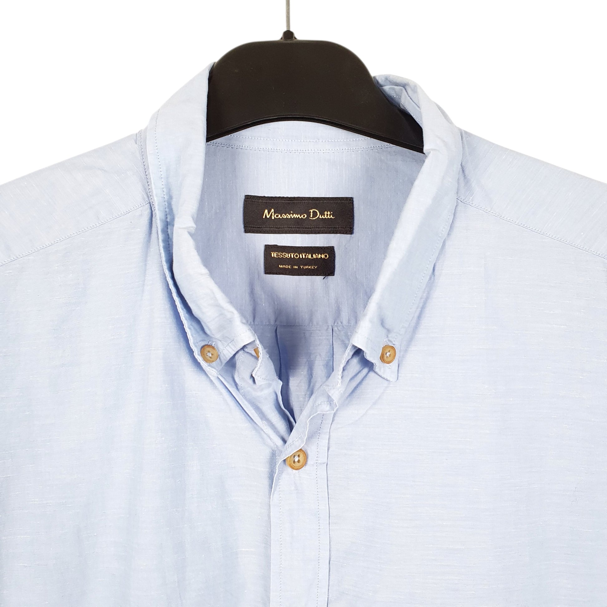 Mens Blue Massimo Dutti  Long Sleeve Shirt