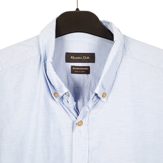 Mens Blue Massimo Dutti  Long Sleeve Shirt