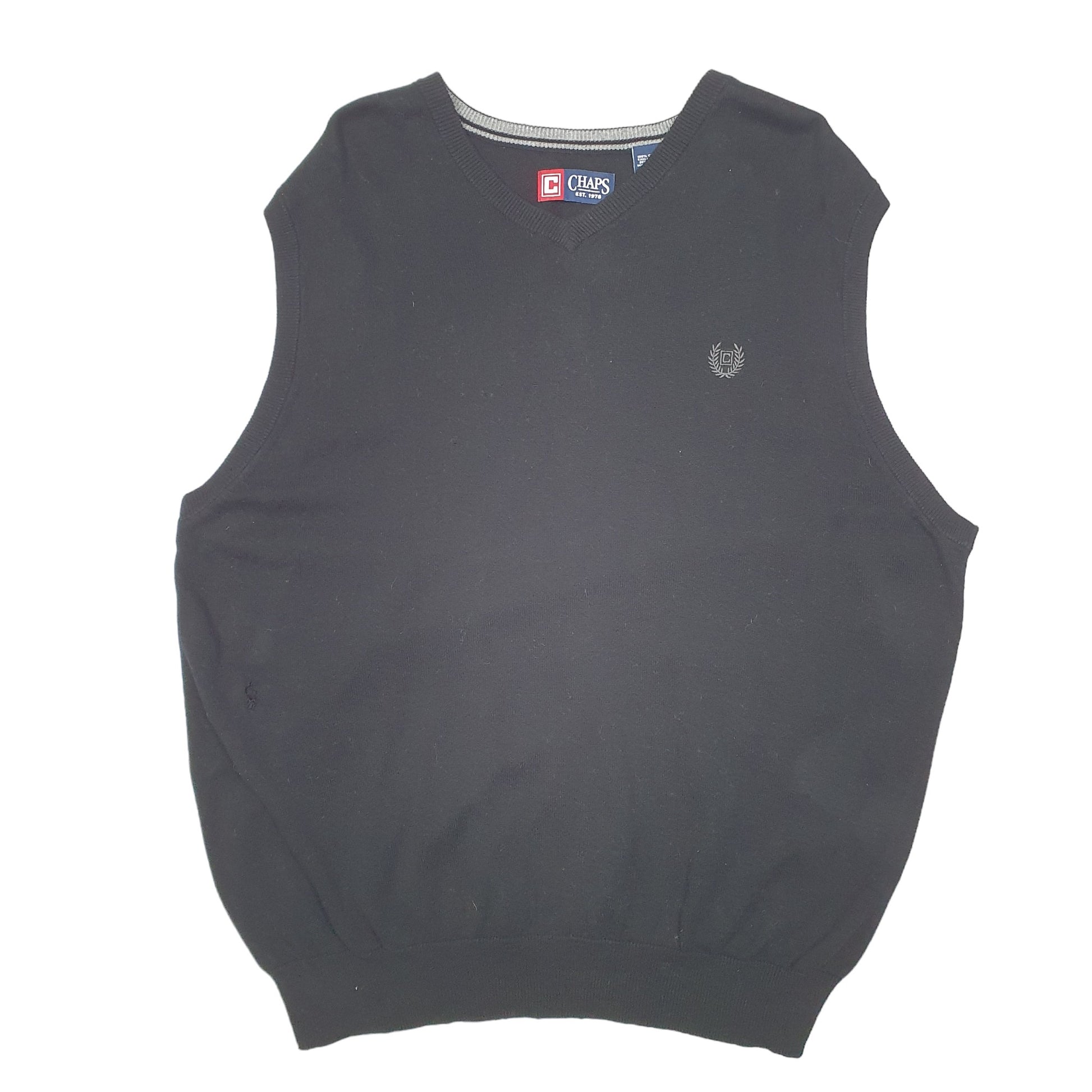 Mens Ralph Lauren Black V Neck Knit Tank Top Sweater Vest Jumper