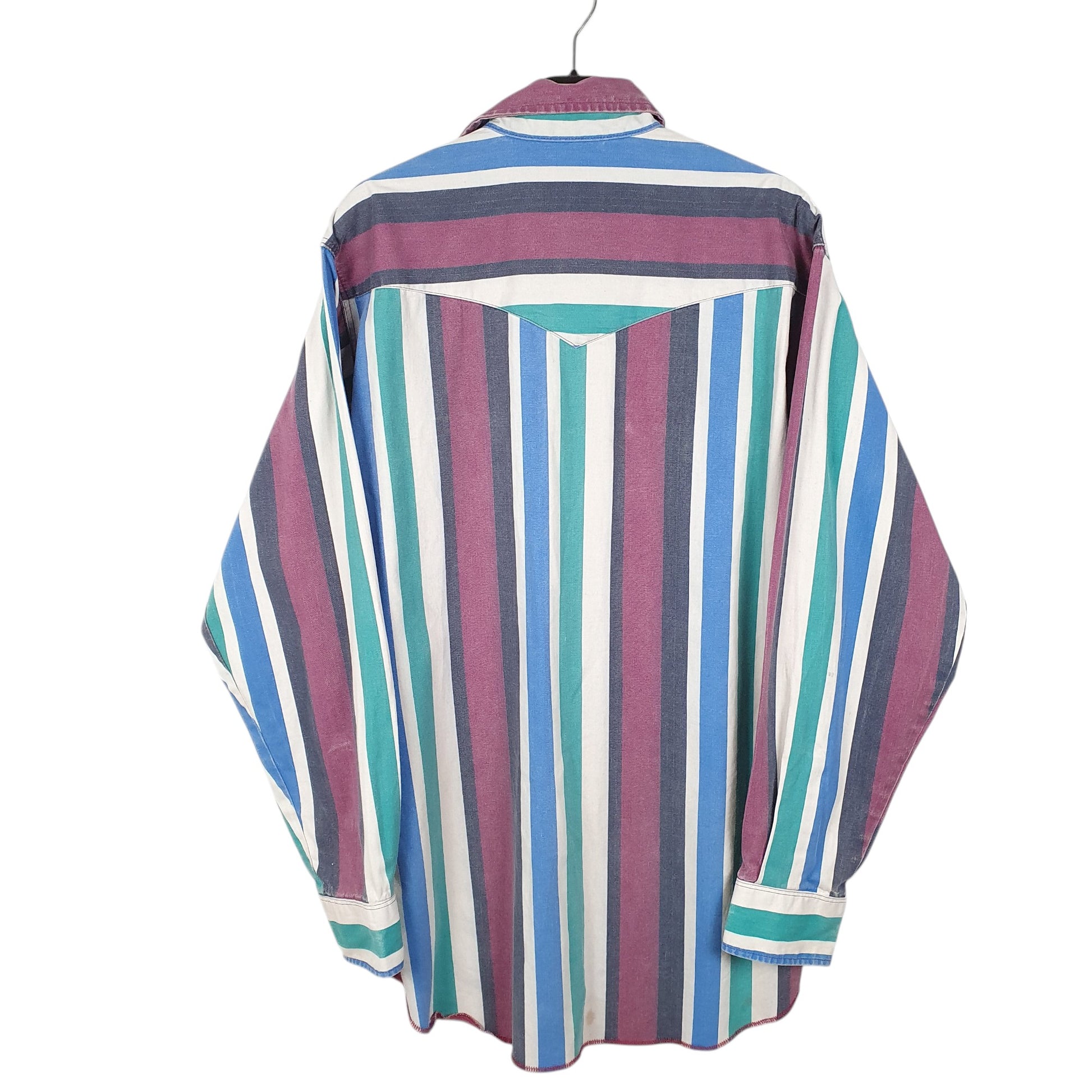 Mens White Wrangler Vintage Made In USA X Long Tails Long Sleeve Shirt