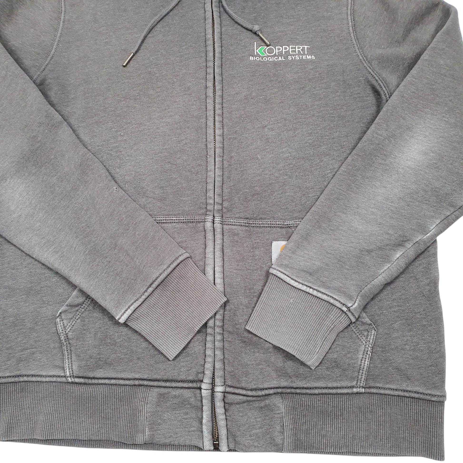 Womens Grey Carhartt Hoodie Workwear Koppert Biological Systems USA Full Zip Jumper