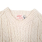 Mens Cream Donegal Vintage Cable Knit Made In Republic Of Ireland Crewneck Jumper