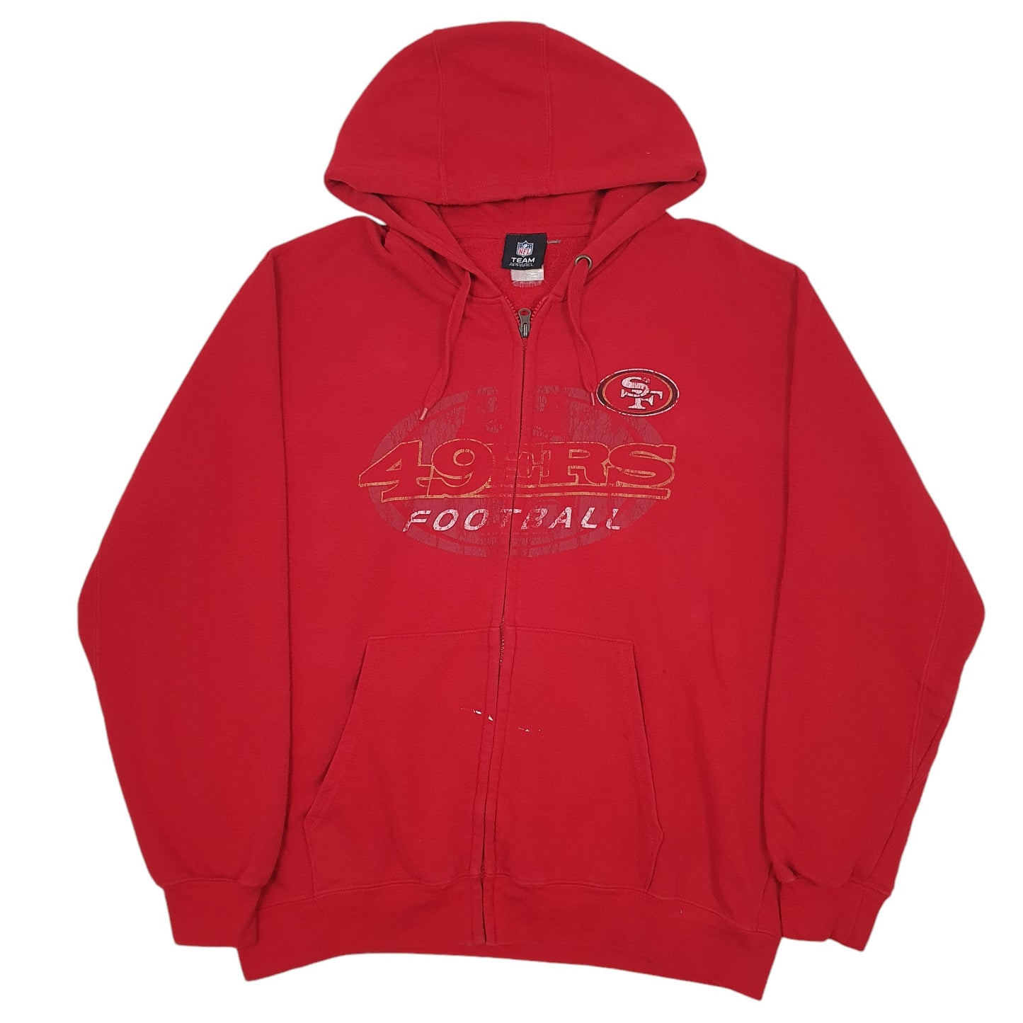 Mens Red NFL 49ers Football Full Zip Jumper