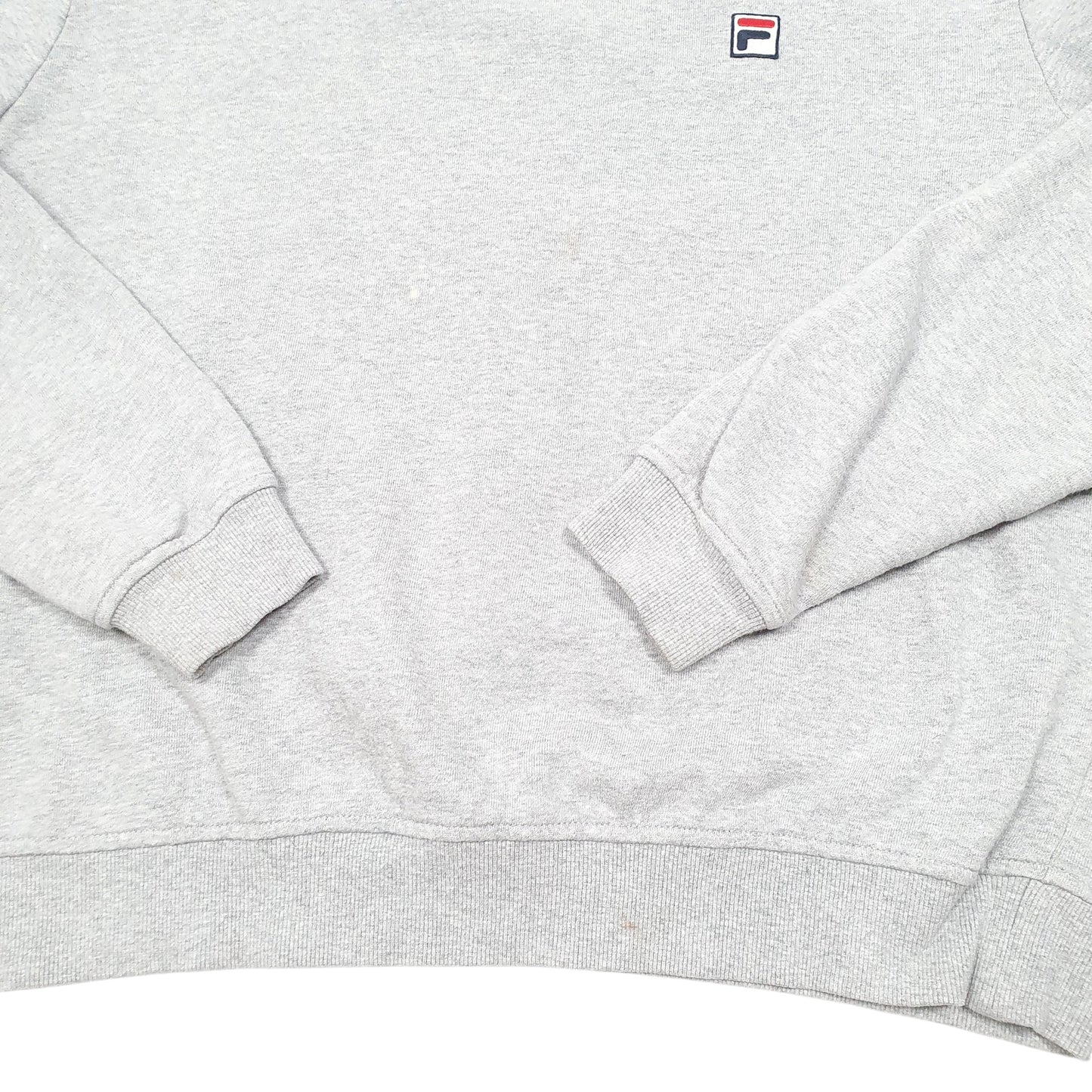 Mens Grey Fila Spellout Crewneck Jumper