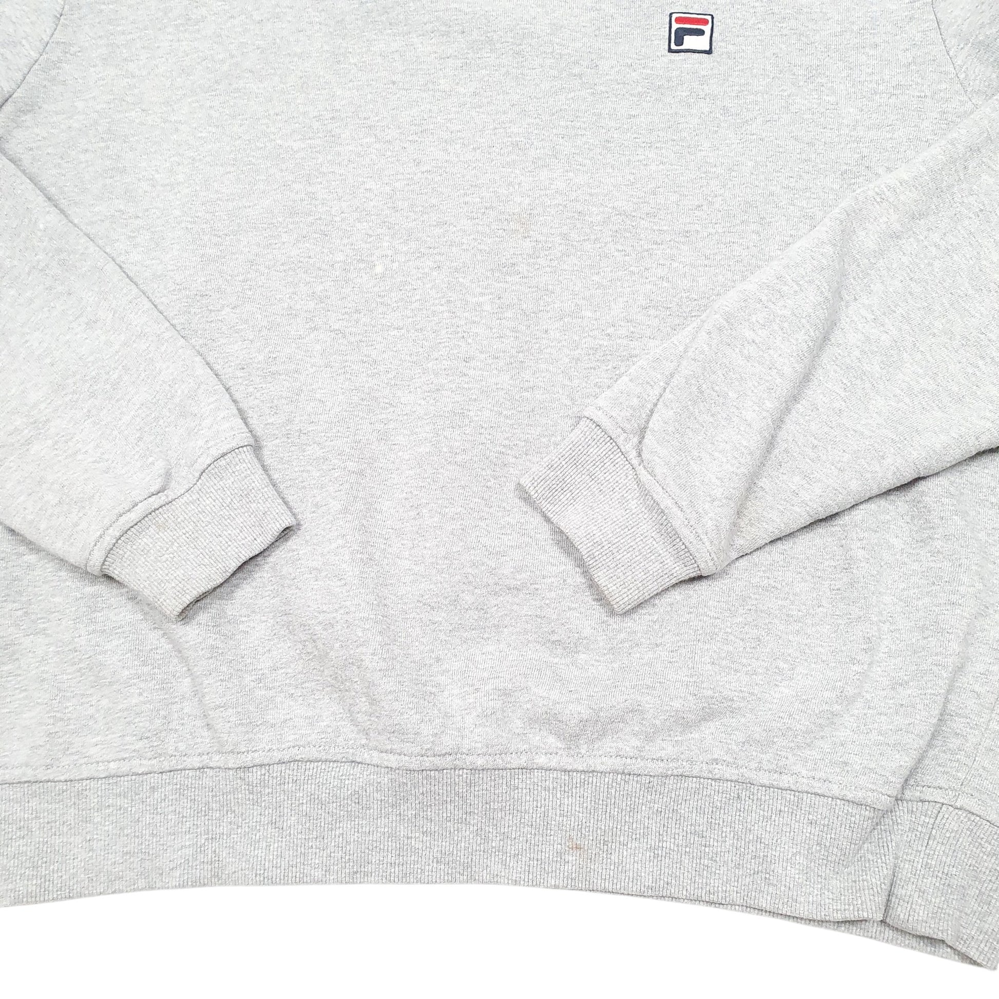 Mens Grey Fila Spellout Crewneck Jumper