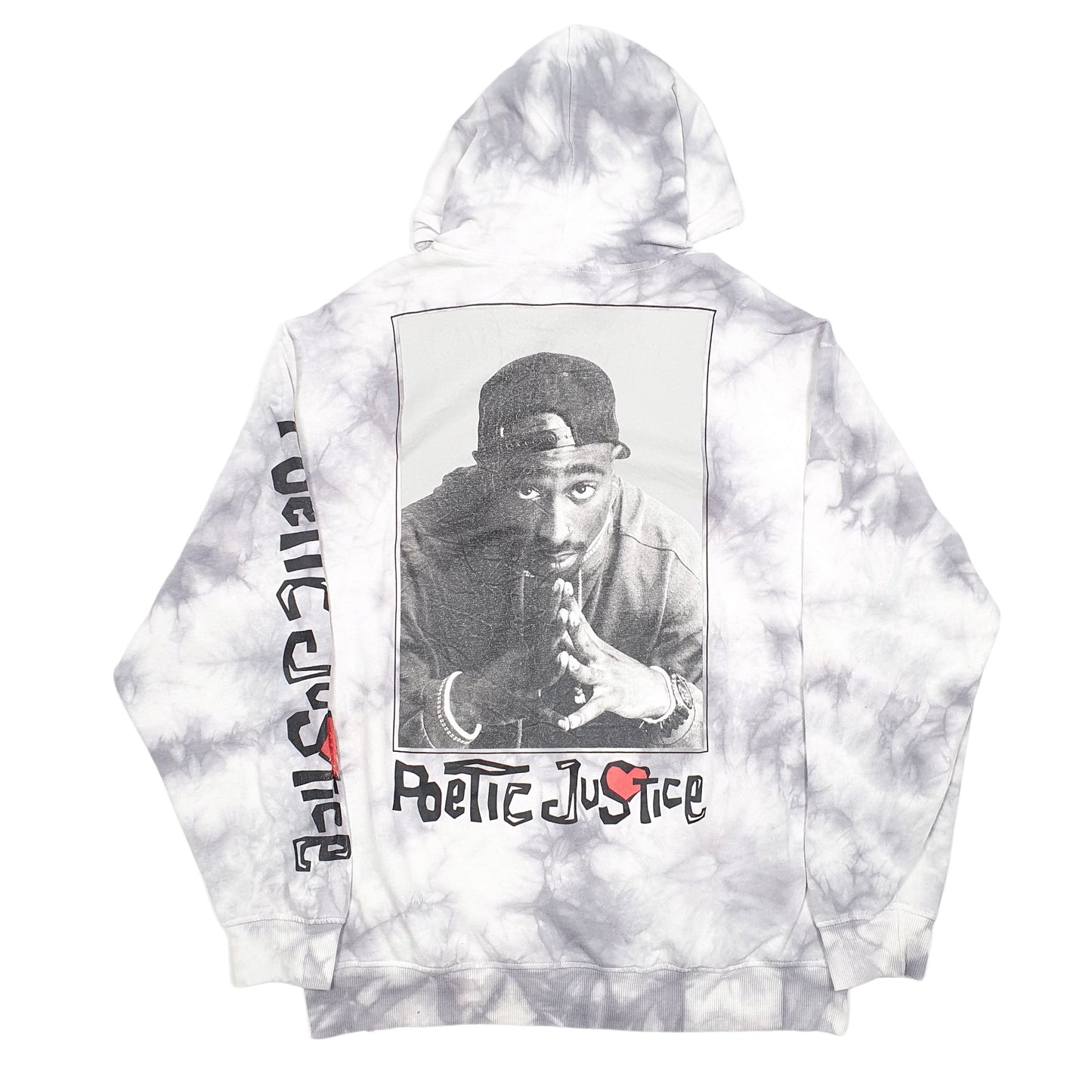 Mens Grey Chemistry Rapper Tupac Shakur Tie Dye Poetic Justice Hoodie Jumper