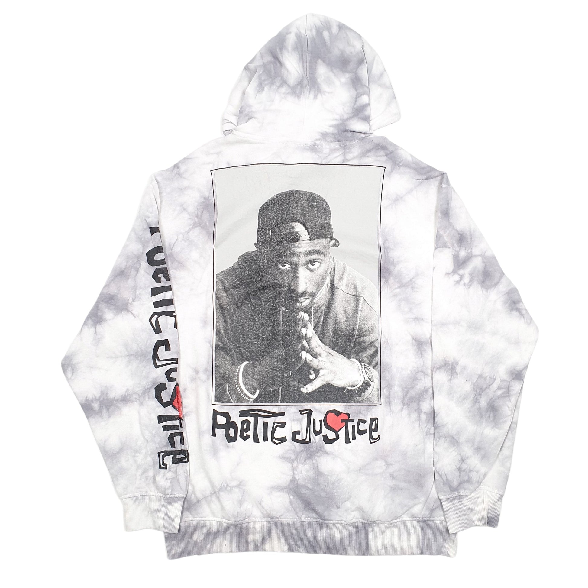 Mens Grey Chemistry Rapper Tupac Shakur Tie Dye Poetic Justice Hoodie Jumper