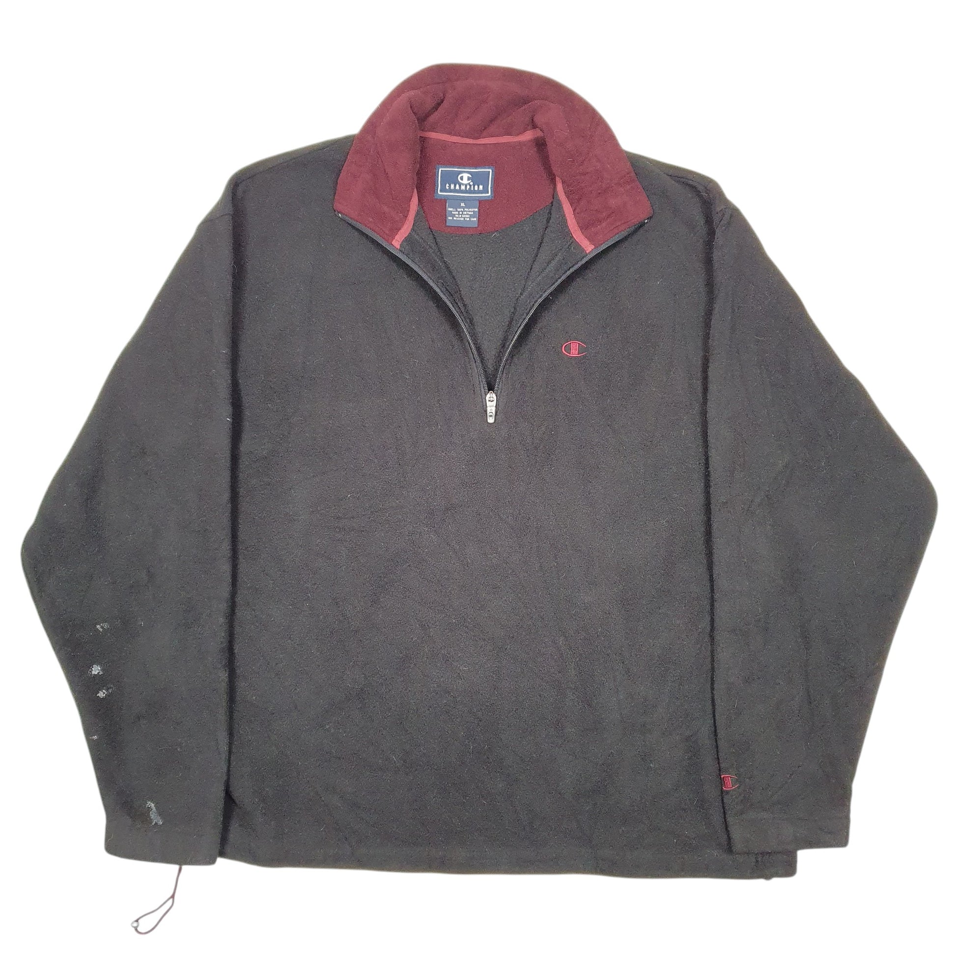 Mens Black Champion  Quarter Zip Jumper
