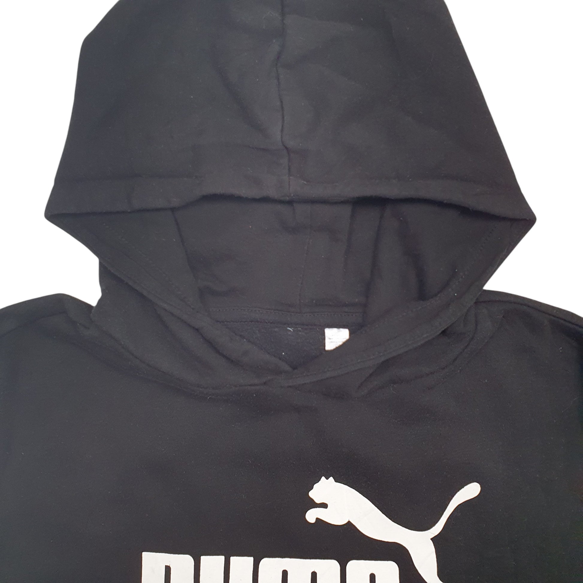 Mens Black Puma Spellout Hoodie Jumper