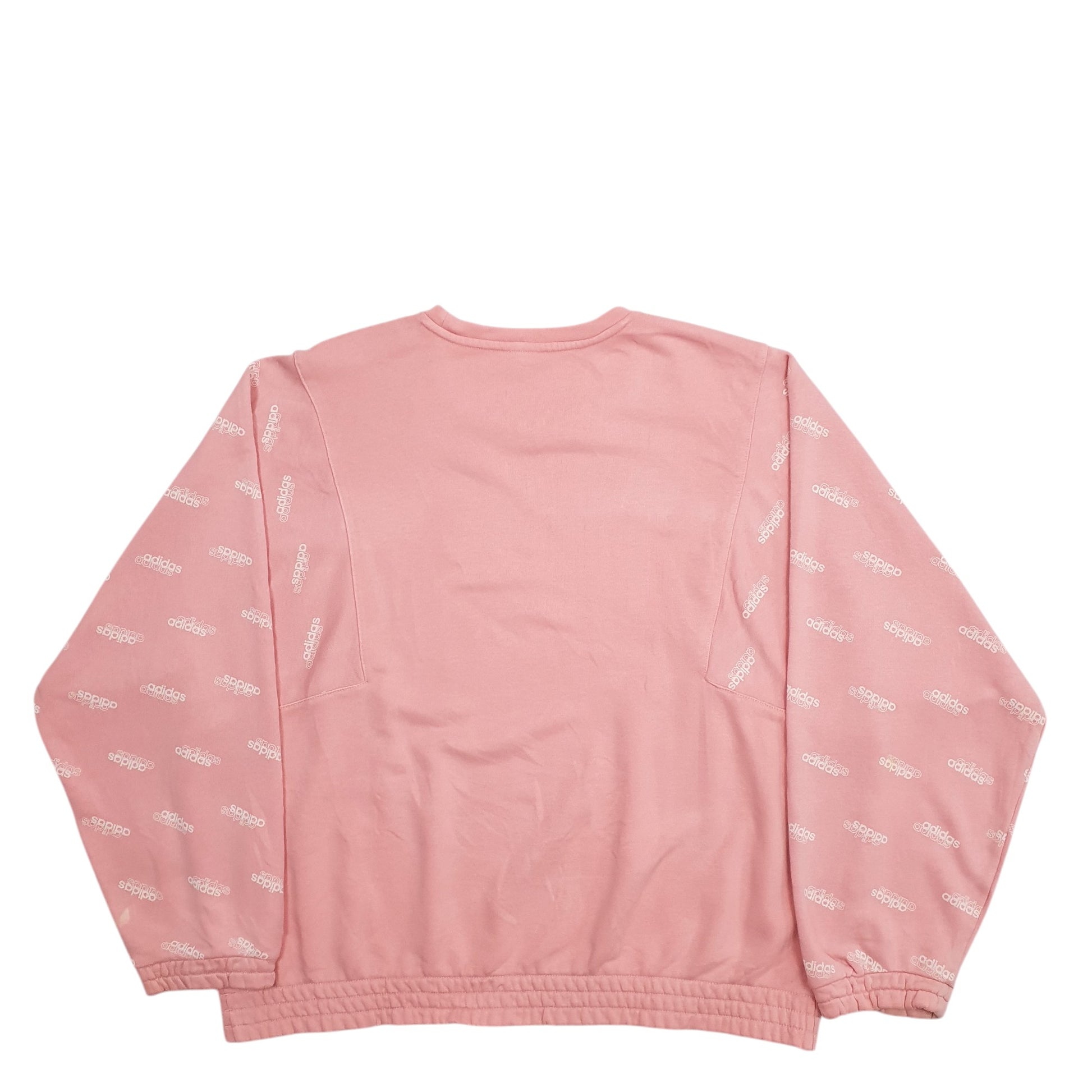 Womens Pink Adidas Spellout Crewneck Jumper