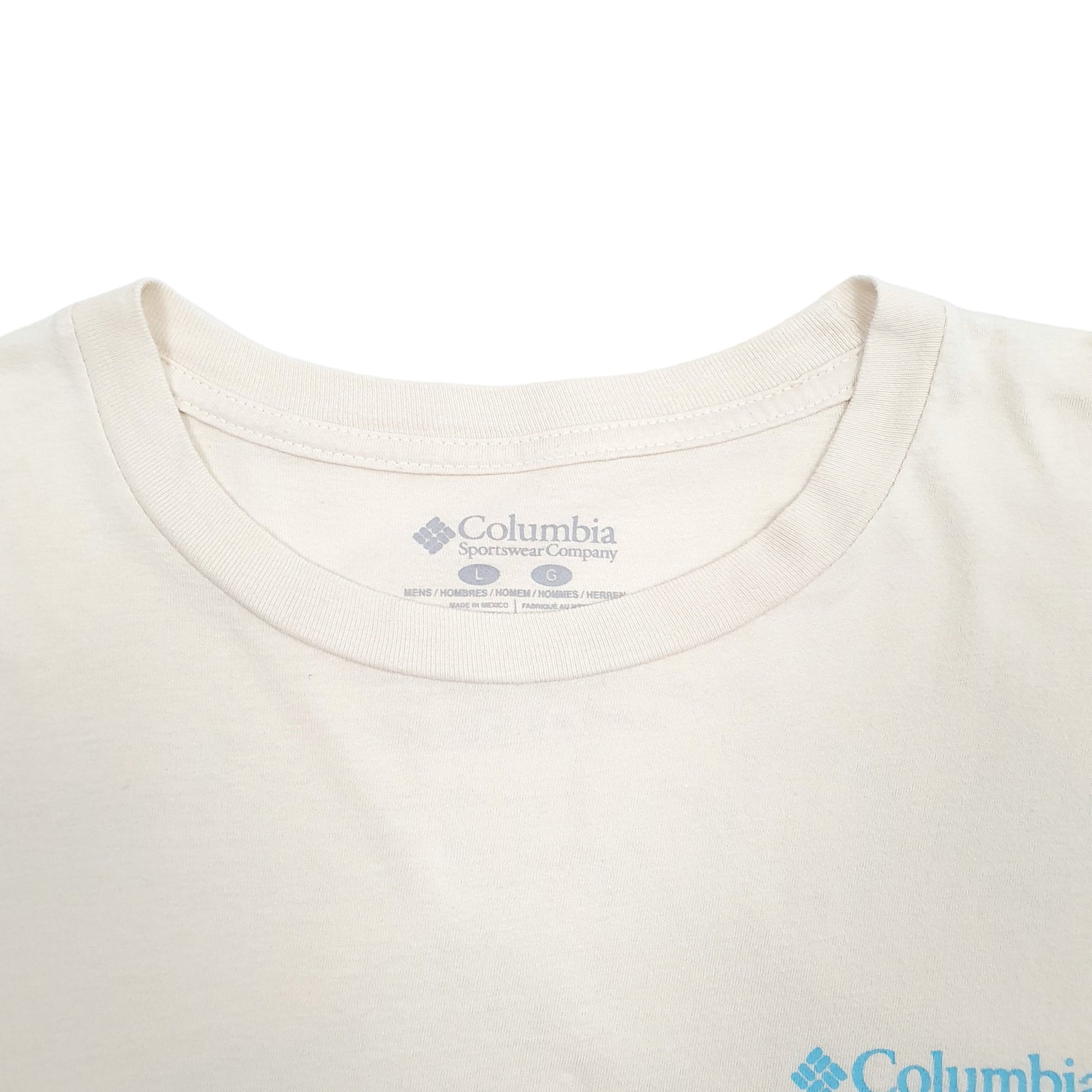 Mens Cream Columbia Sportswear  Short Sleeve T Shirt