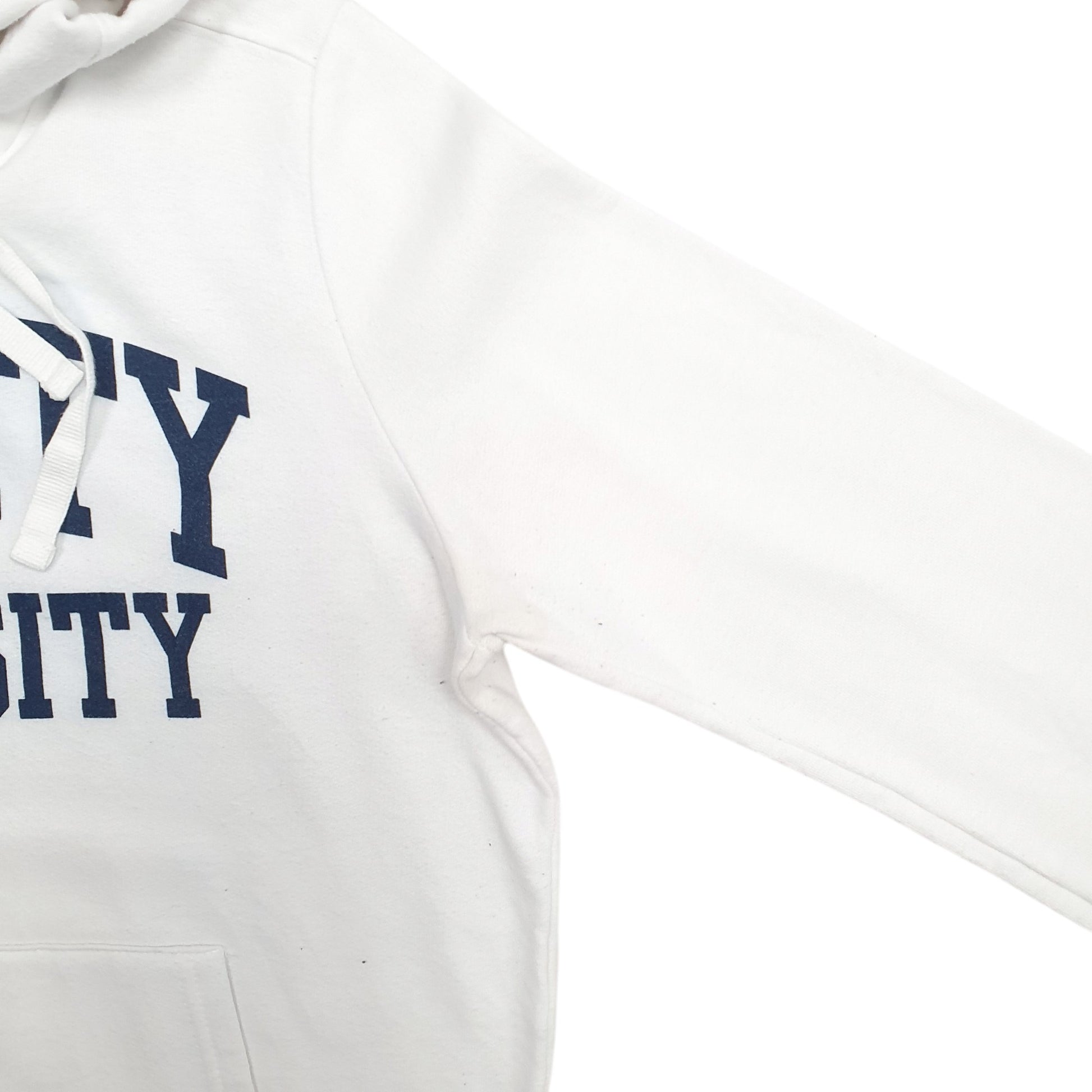 Womens White Redshirt Liberty University Spellout Hoodie Jumper