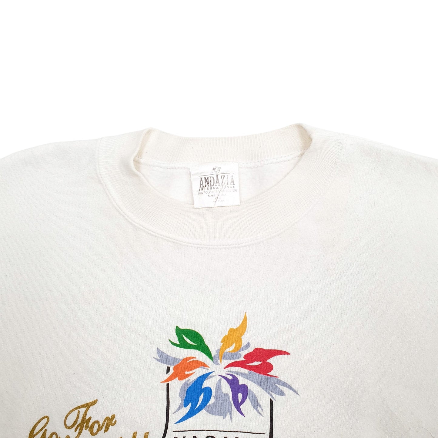 Mens White Andazia Olympics Ice Skating Made In USA Crewneck Jumper