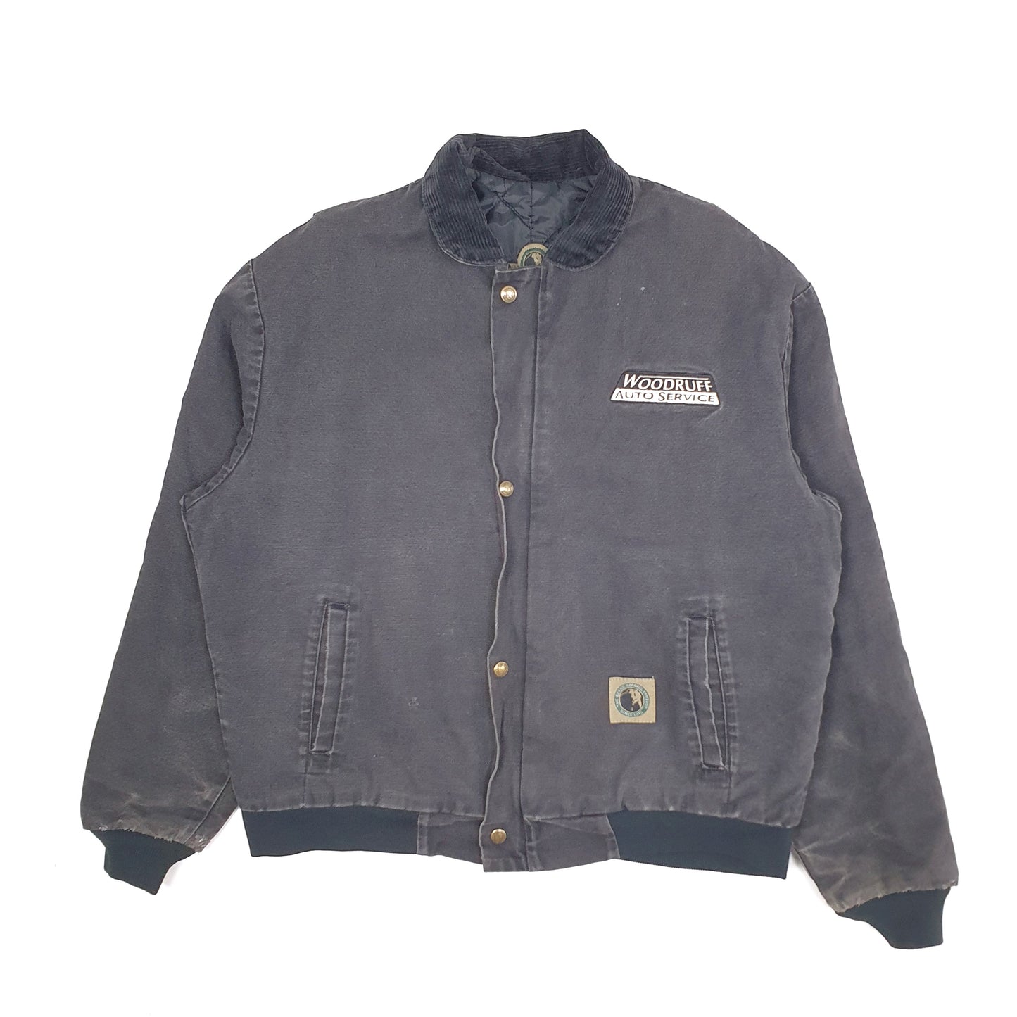 Mens Grey Berne Apparel Vintage 90s Detroit Bomber Quilted  Coat