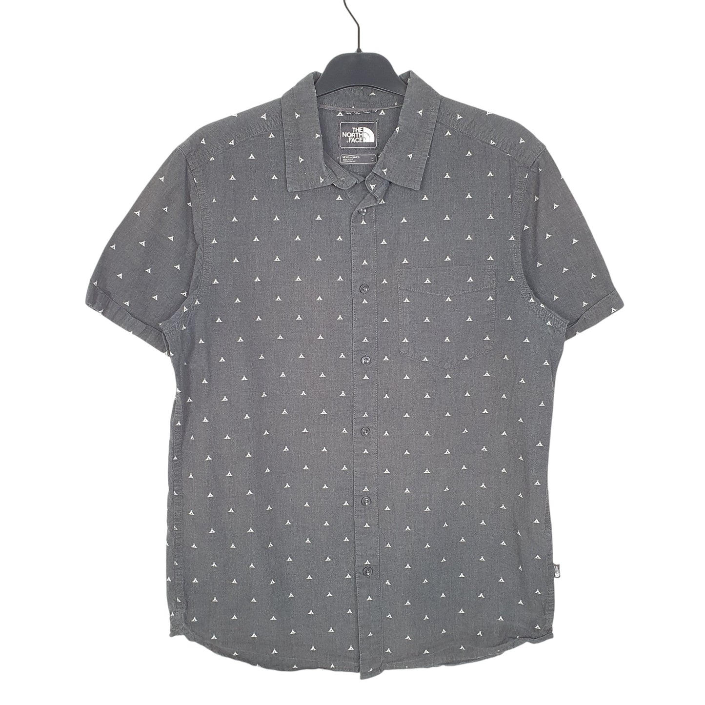 Mens Grey The North Face Teepee Tent Camping Short Sleeve Shirt