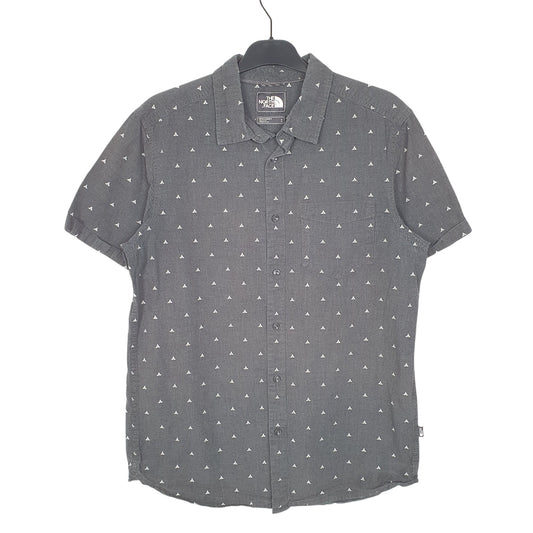 Mens Grey The North Face Teepee Tent Camping Short Sleeve Shirt