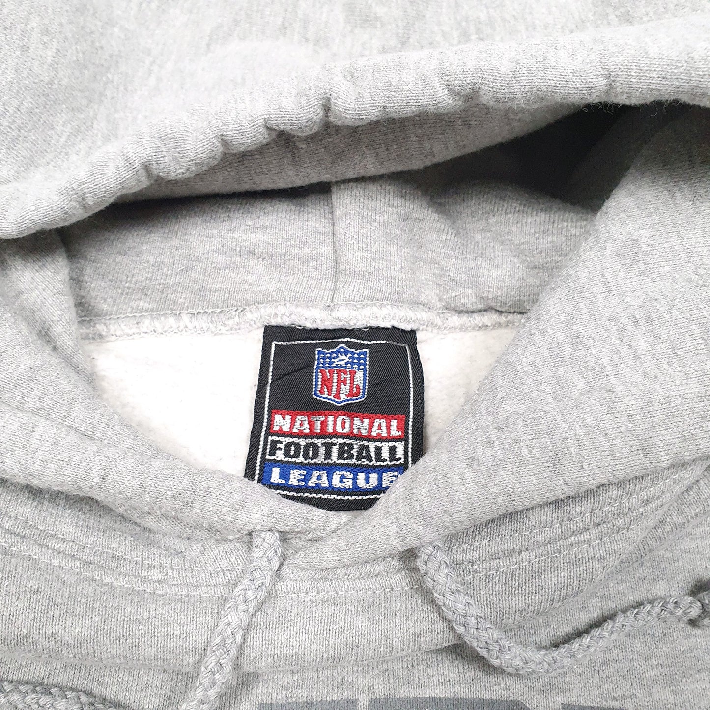 Mens Grey NFL LA Raiders Football USA Spellout Hoodie Jumper