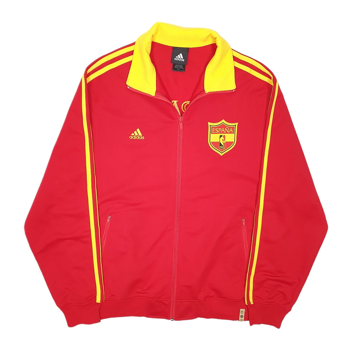 Mens Red Adidas Espana NBA Basketball Team Track Top Full Zip Jumper