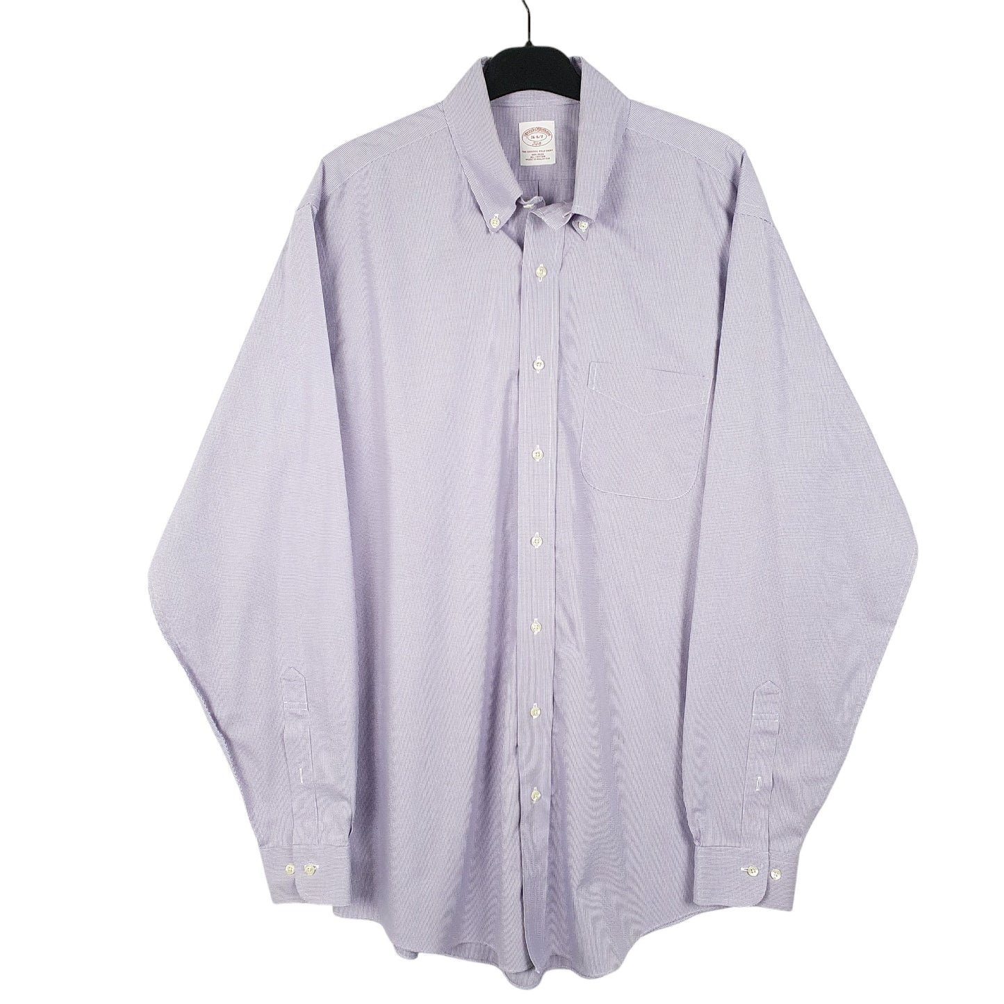 Mens Lilac Brooks Brothers Houndstooth Long Sleeve Shirt