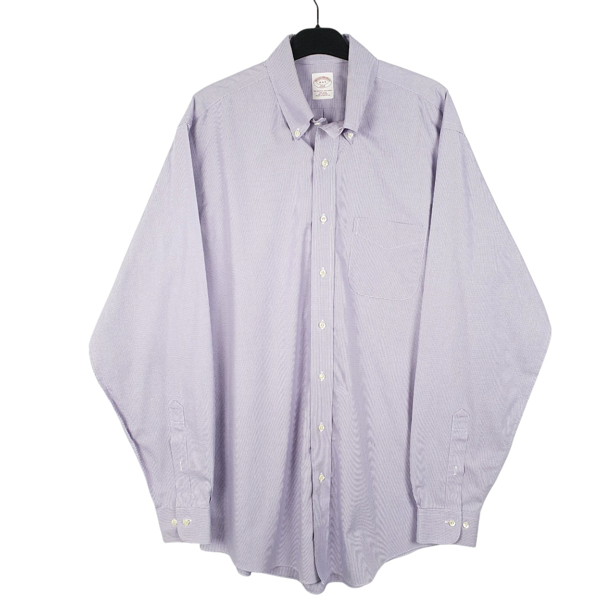 Mens Lilac Brooks Brothers Houndstooth Long Sleeve Shirt