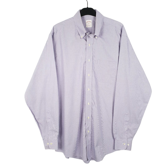 Mens Lilac Brooks Brothers Houndstooth Long Sleeve Shirt