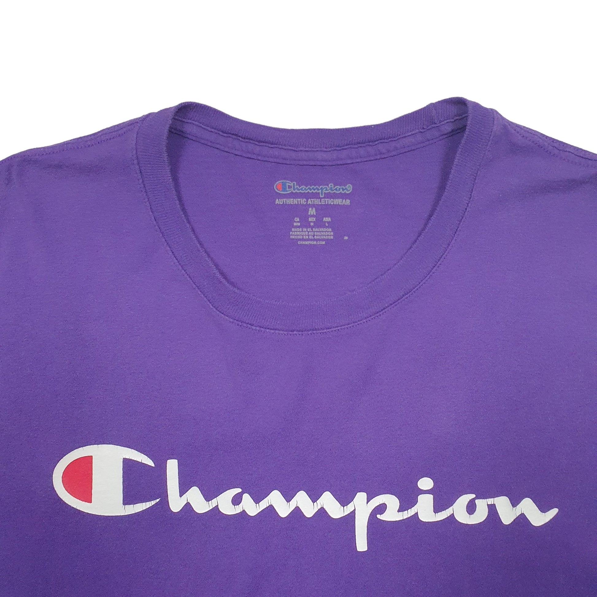 Mens Purple Champion  Short Sleeve T Shirt