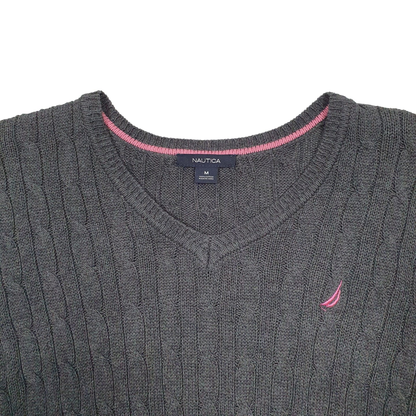 Womens Grey Nautica Knit Crewneck Jumper