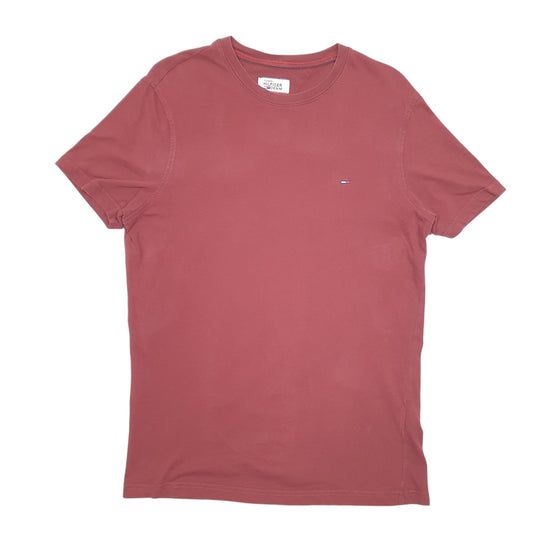 Mens Burgundy Tommy Hilfiger Denim Short Sleeve T Shirt