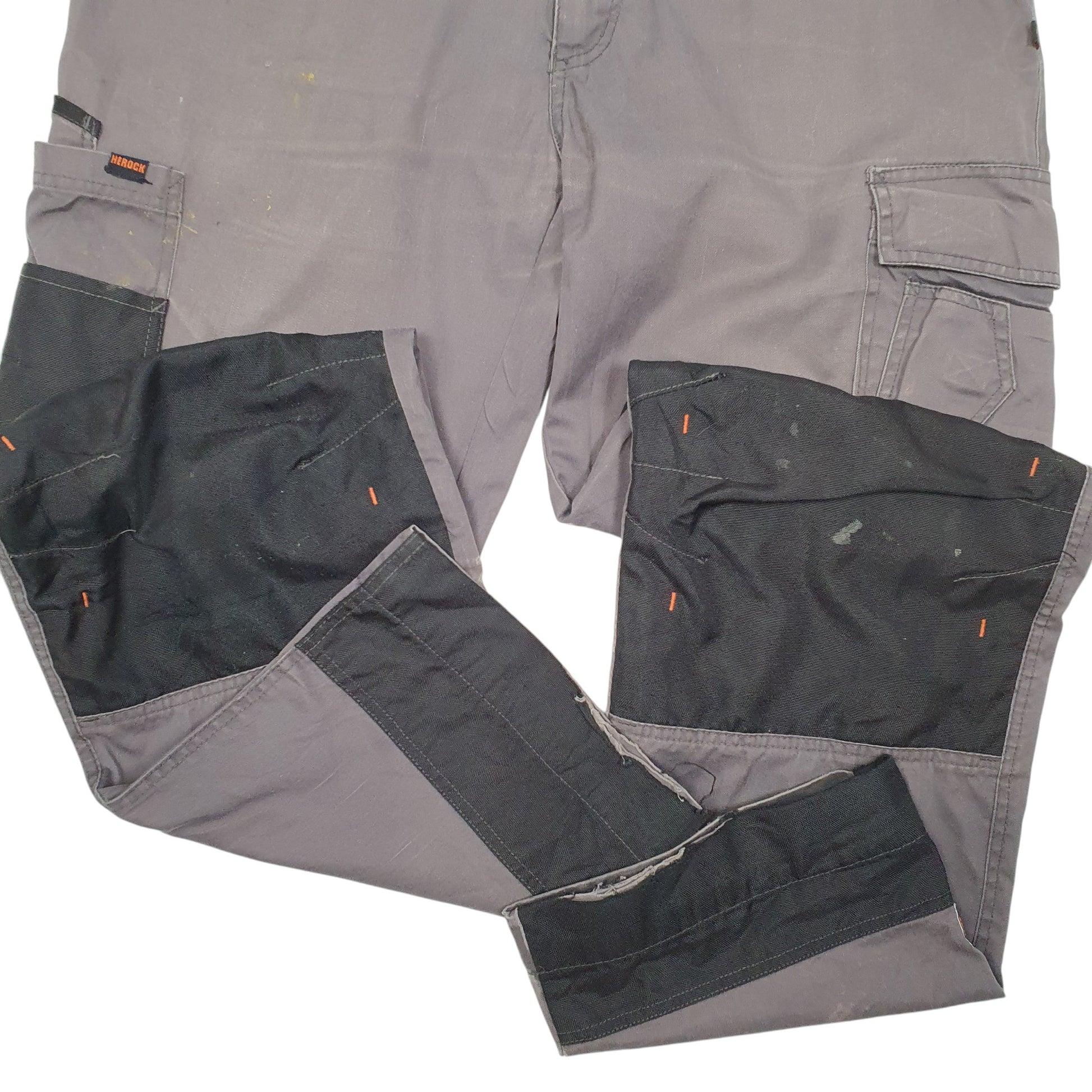 Mens Grey Herock Workwear Utility Trade Cargo Trousers