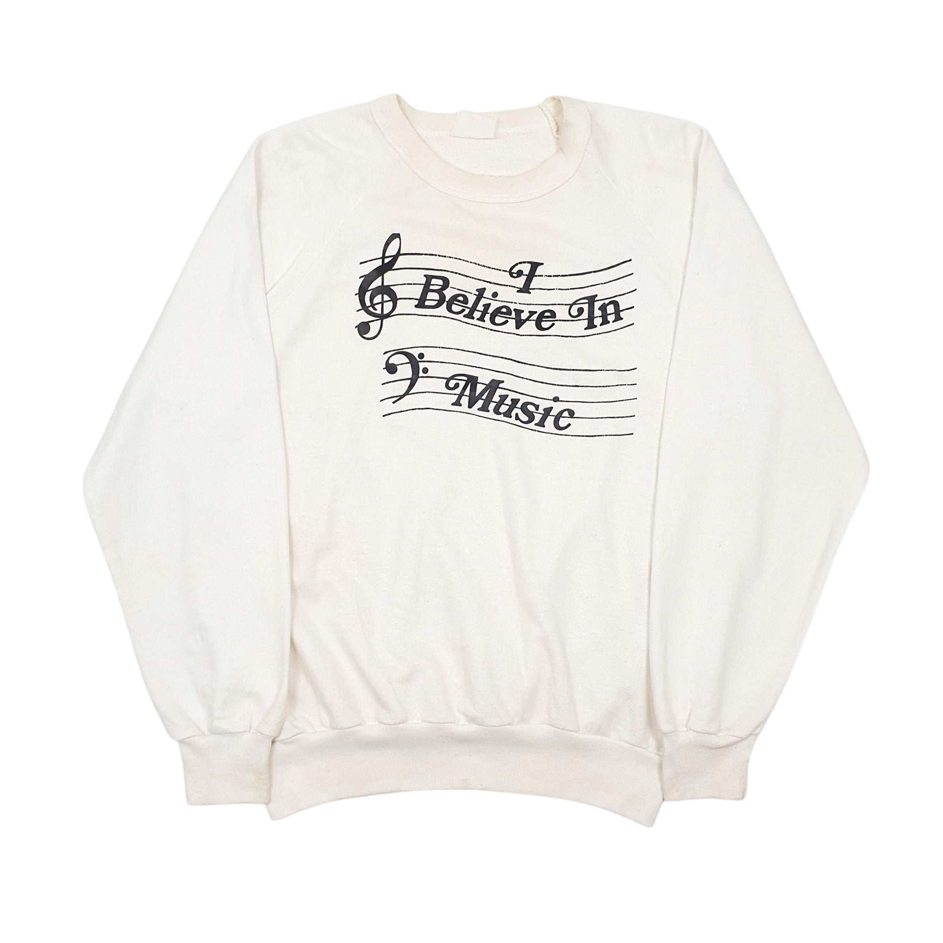 Mens White Unbranded Vintage 80s 90s Crewneck Jumper