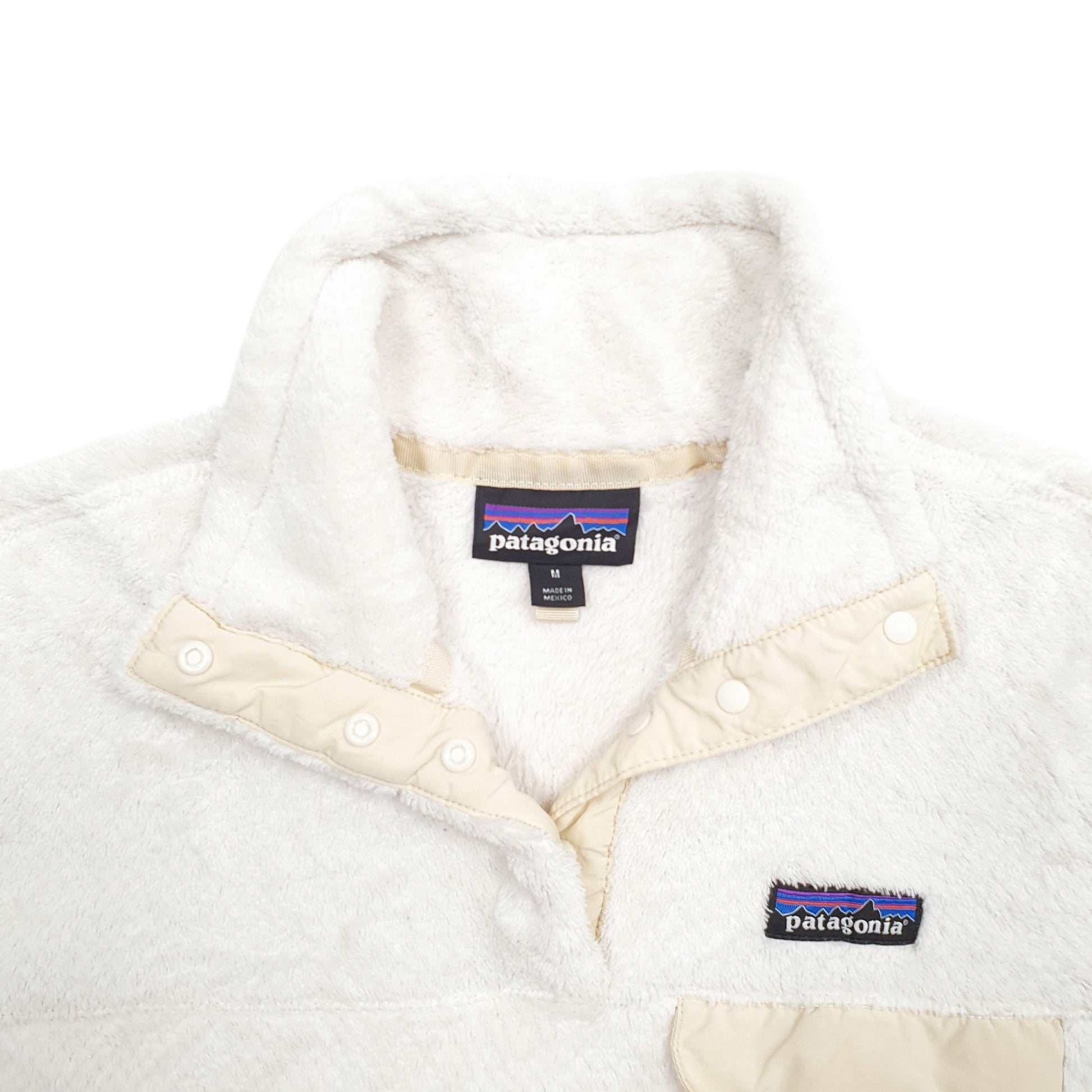 Womens White Patagonia Snap Buttons Quarter Zip Jumper