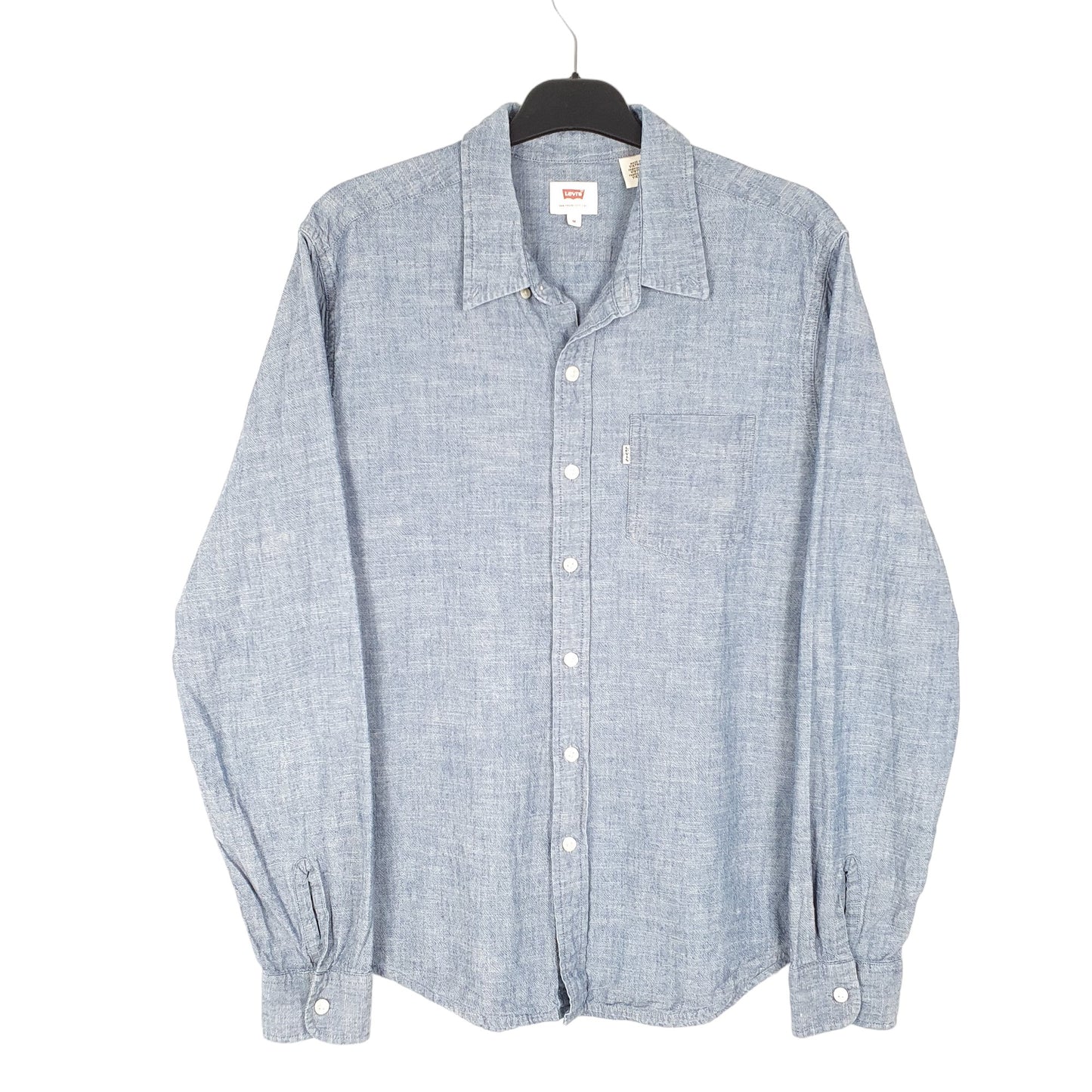 Mens Blue Levis Chambray Long Sleeve Shirt