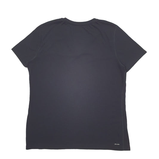 Womens Black Adidas V Neck Short Sleeve T Shirt