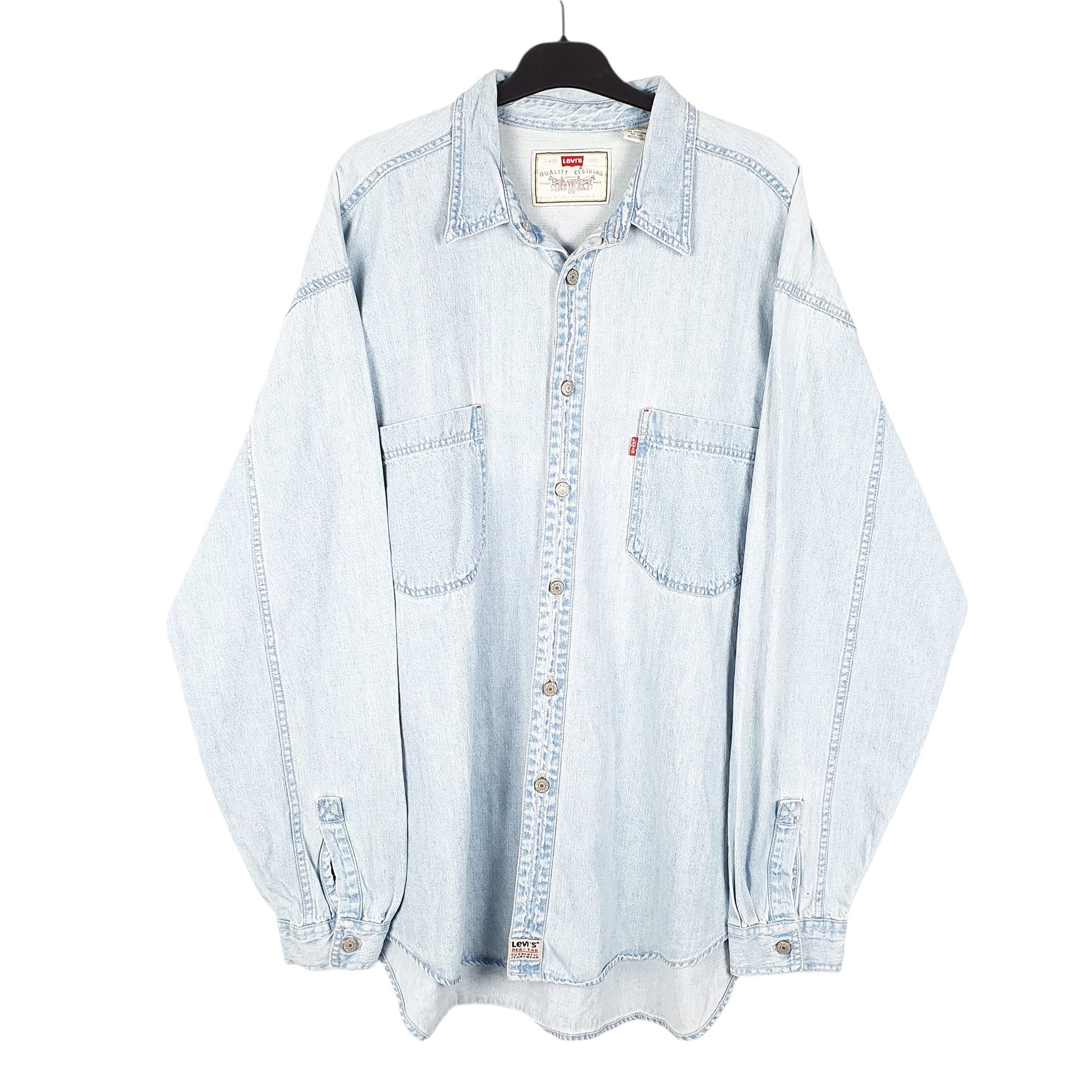 Mens Blue Levis Denim Jeans Vintage Overshirt Red Tab Long Sleeve Shirt