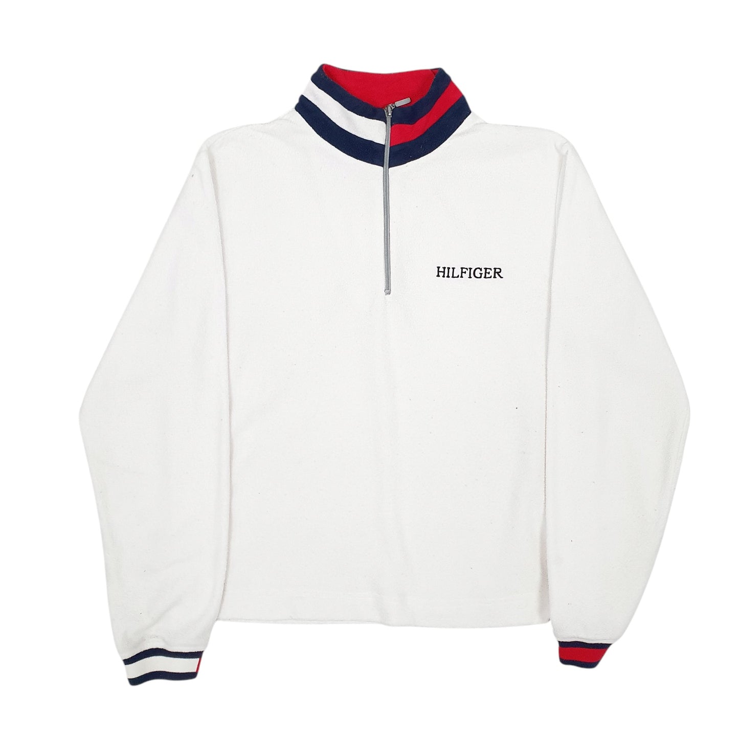 White Tommy Hilfiger Quarter Zip Sweatshirt Womens Tommy Hilfiger