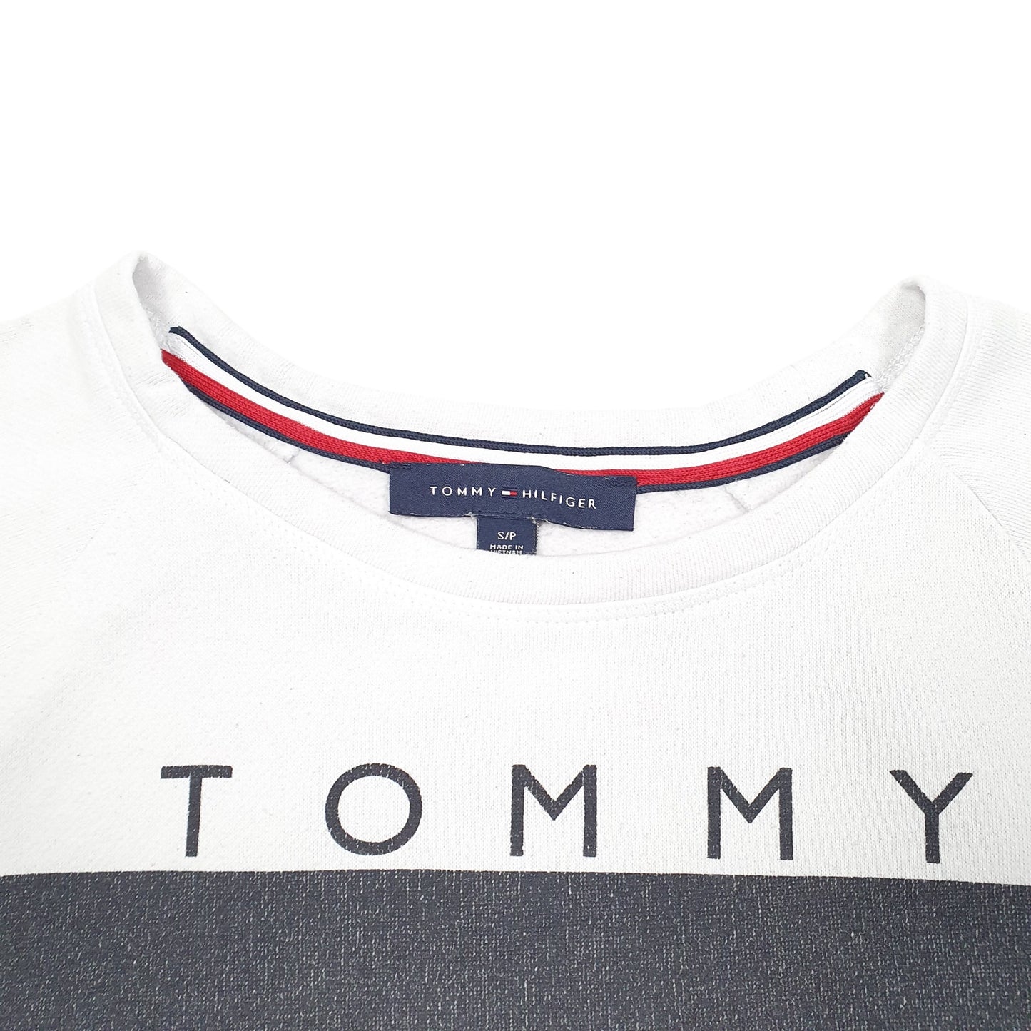 Womens White Tommy Hilfiger Spellout Crewneck Jumper