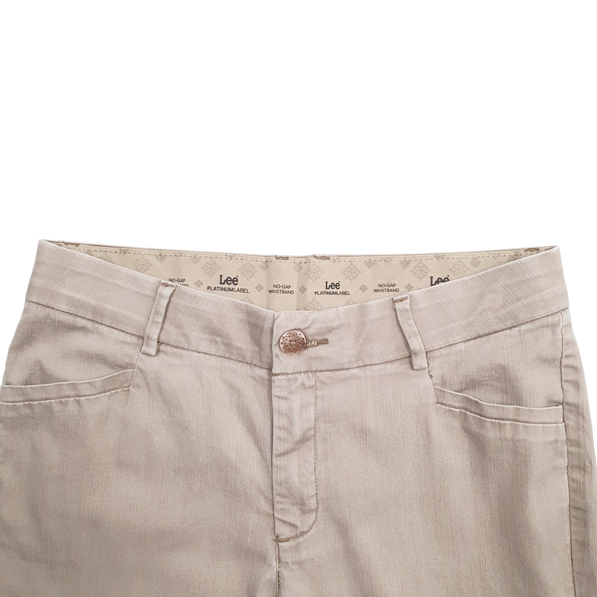 Womens Khaki Lee No Gap Waistband Formal Trousers