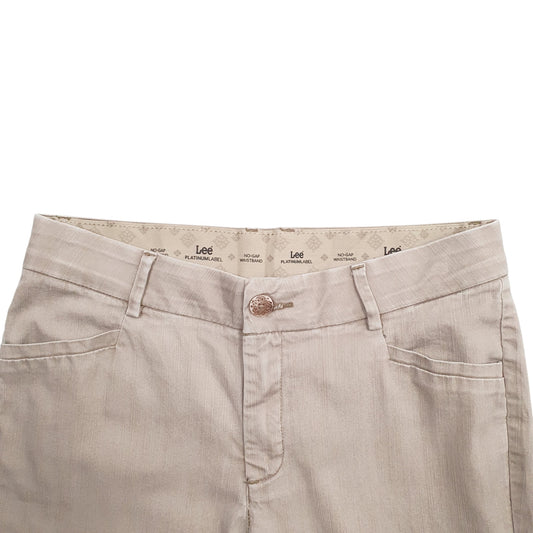 Womens Khaki Lee No Gap Waistband Formal Trousers