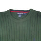 Mens Green Nautica Cable Knit Vintage 1990s Knitwear Crewneck Jumper