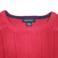 Mens Red Nautica Knit Chunky Cable Ribbed Crewneck Jumper