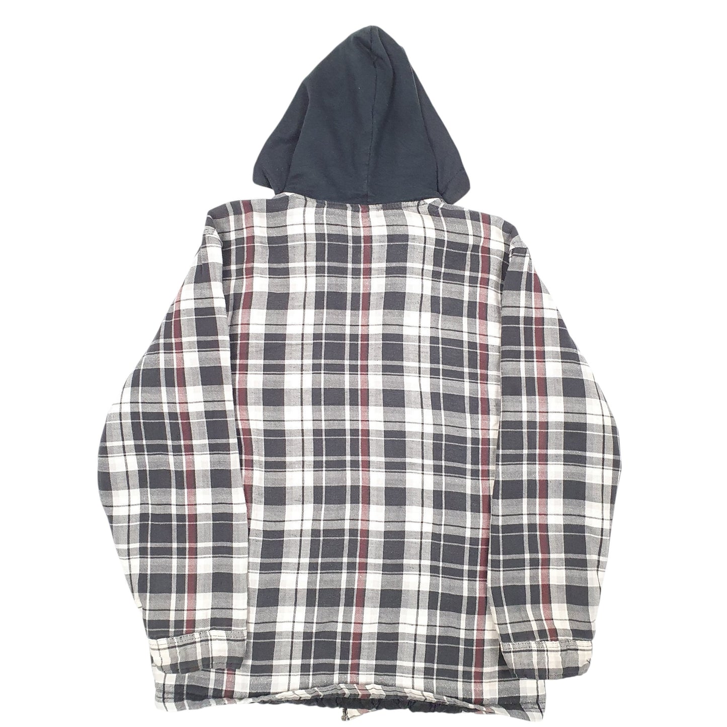 Womens Black Dickies Hooded Overshirt Plaid Lumberjack Padded  Coat