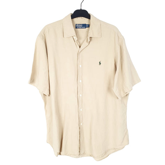 Mens Beige Polo Ralph Lauren Blend Short Sleeve Shirt