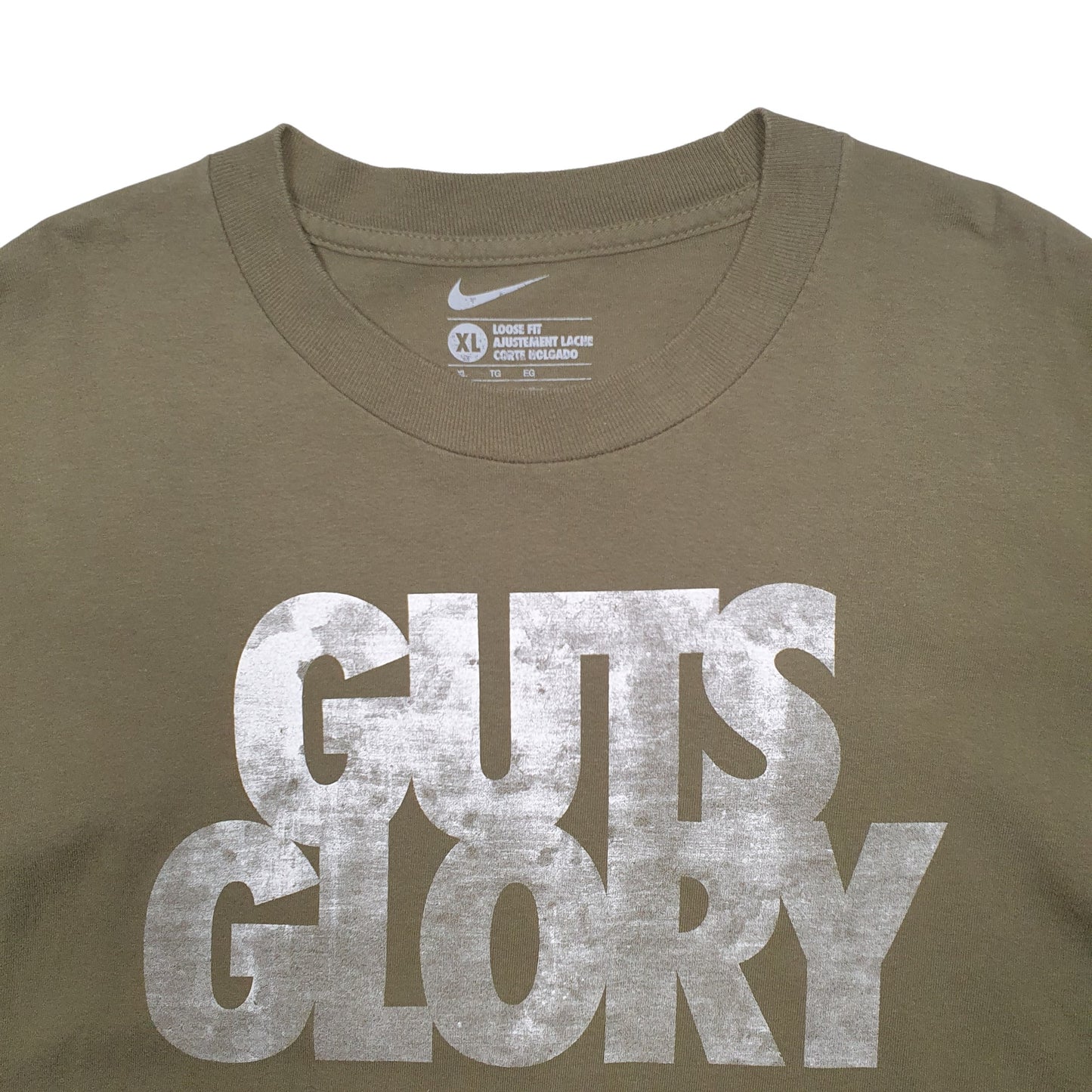 Mens Khaki Nike Spellout Short Sleeve T Shirt