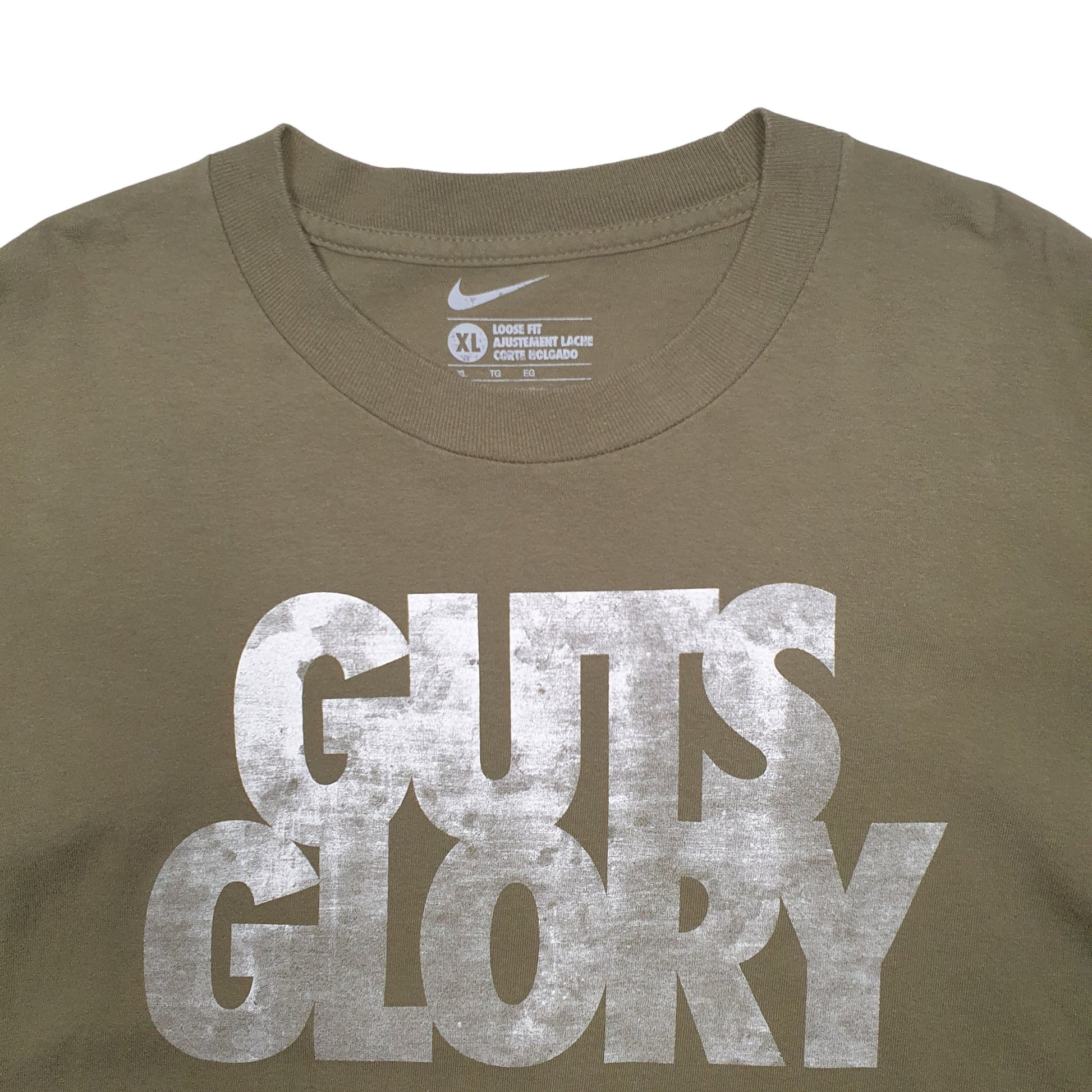Mens Khaki Nike Spellout Short Sleeve T Shirt