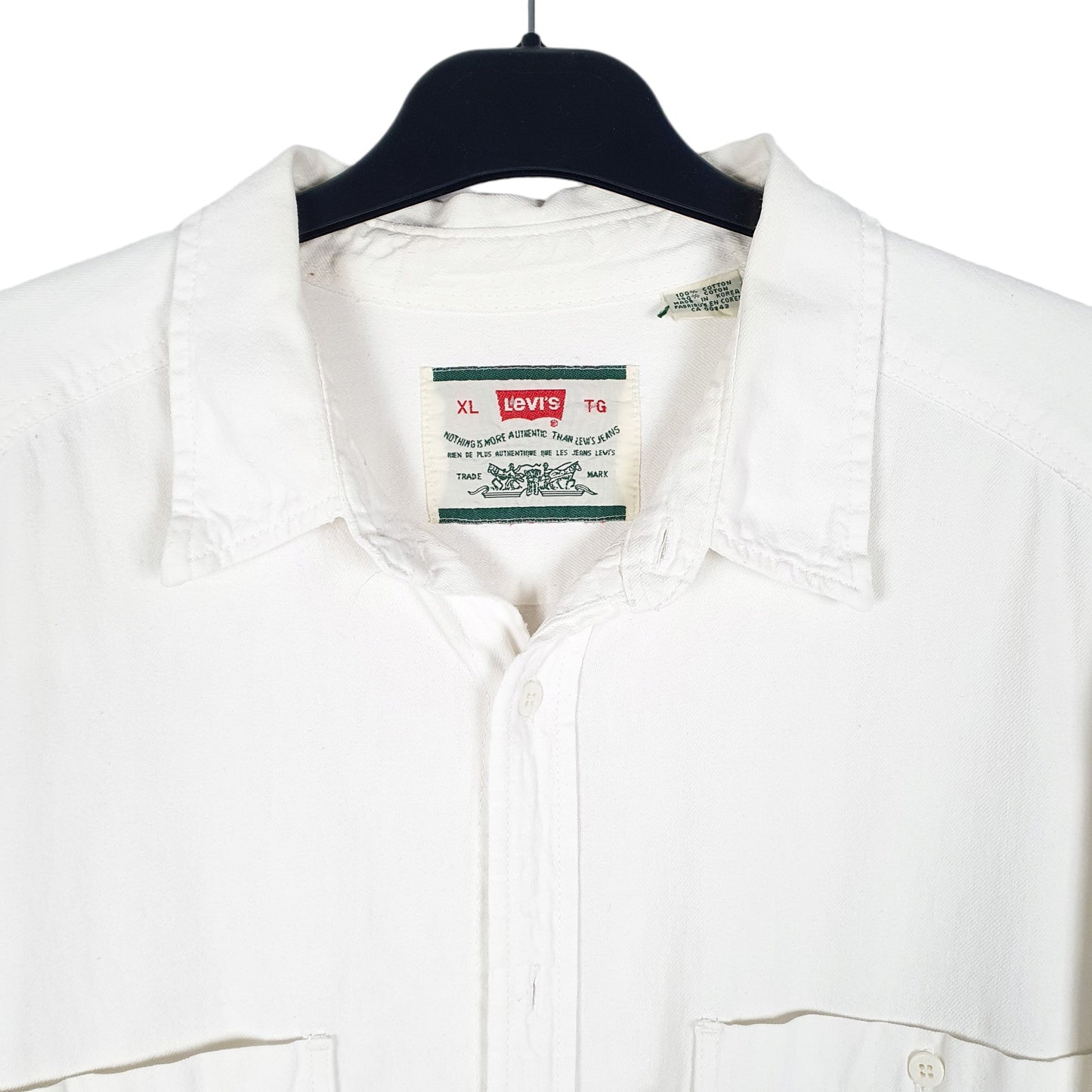 Mens White Levis Vintage Heavy Overshirt Long Sleeve Shirt