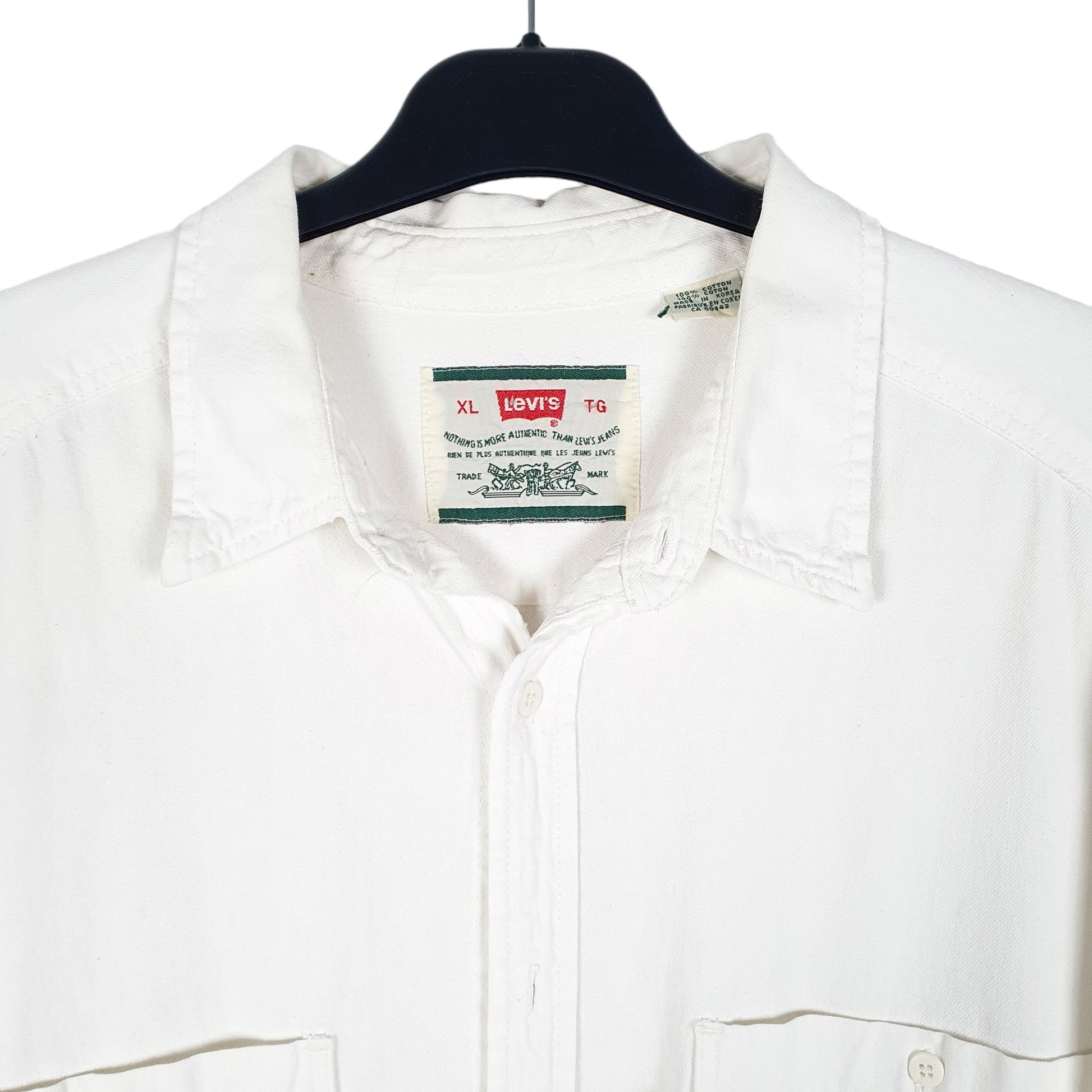 Mens White Levis Vintage Heavy Overshirt Long Sleeve Shirt