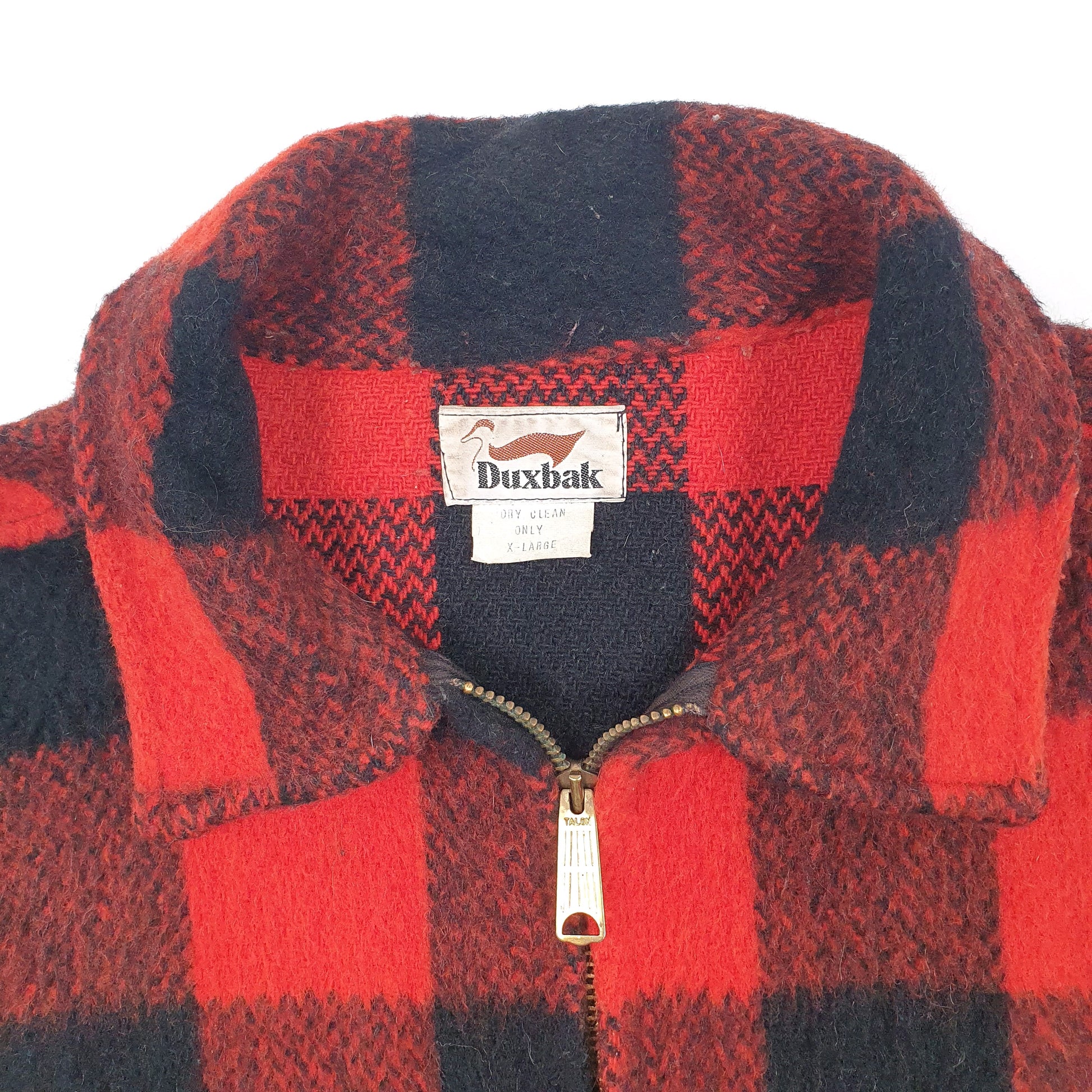 Mens Red Duxbak Plaid Mackinaw Hunting Vintage 1990s  Coat